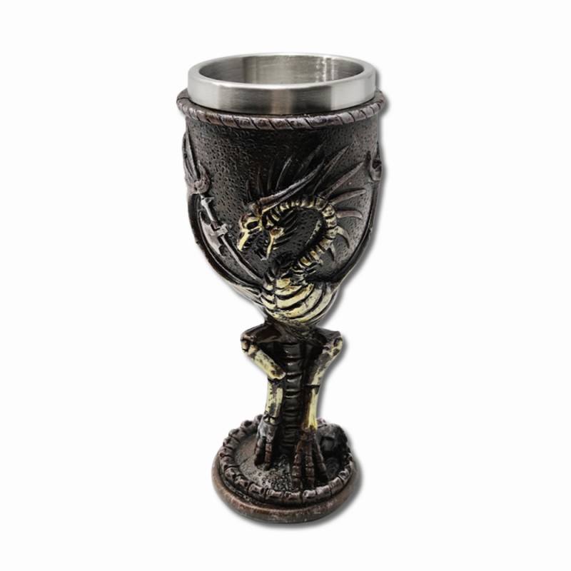 TAÇA MEDIEVAL MODELO DRAGÃO ESQUELETO EM RESINA 180ML REF: 220034A TAÇA MEDIEVAL MODELO DRAGÃO ESQUELETO EM RESINA 180ML REF: 220034A