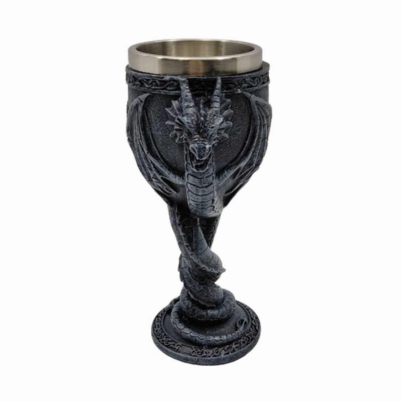 TAÇA MEDIEVAL MODELO DRAGÃO EM INOX E RESINA 180ML REF: 220038A TAÇA MEDIEVAL MODELO DRAGÃO EM INOX E RESINA 180ML REF: 220038A