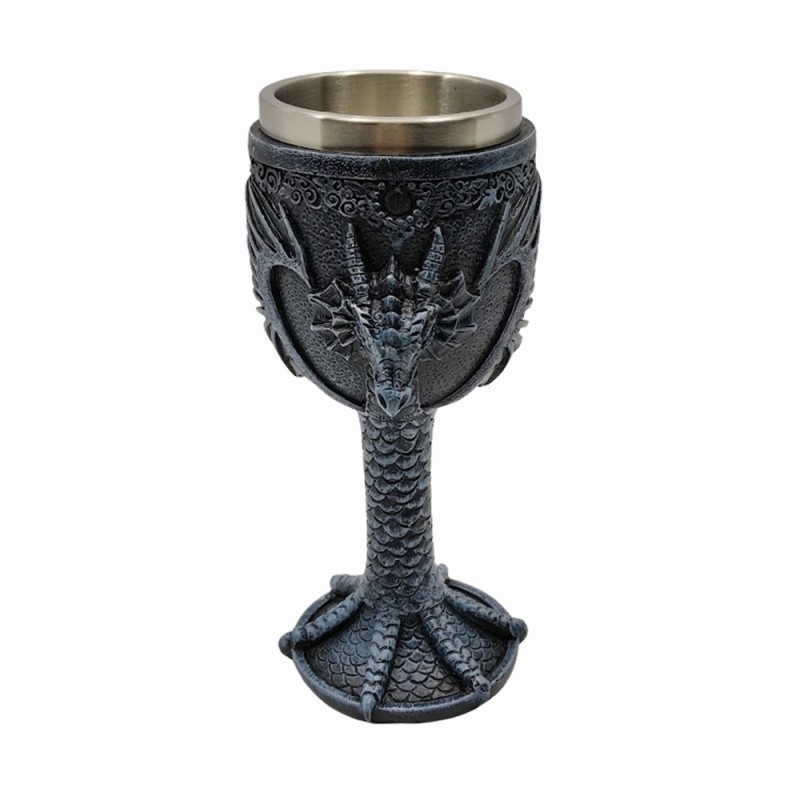 TAÇA MEDIEVAL MODELO DRAGÃO EM INOX E RESINA 180ML REF: 220032A TAÇA MEDIEVAL MODELO DRAGÃO EM INOX E RESINA 180ML REF: 220032A