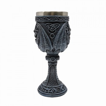 TAÇA MEDIEVAL MODELO DRAGÕES EM INOX E RESINA 180ML REF: 220035A TAÇA MEDIEVAL MODELO DRAGÕES EM INOX E RESINA 180ML REF: 220035A