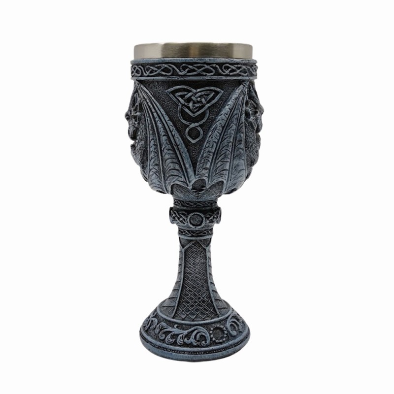 TAÇA MEDIEVAL MODELO DRAGÕES EM INOX E RESINA 180ML REF: 220035A TAÇA MEDIEVAL MODELO DRAGÕES EM INOX E RESINA 180ML REF: 220035A