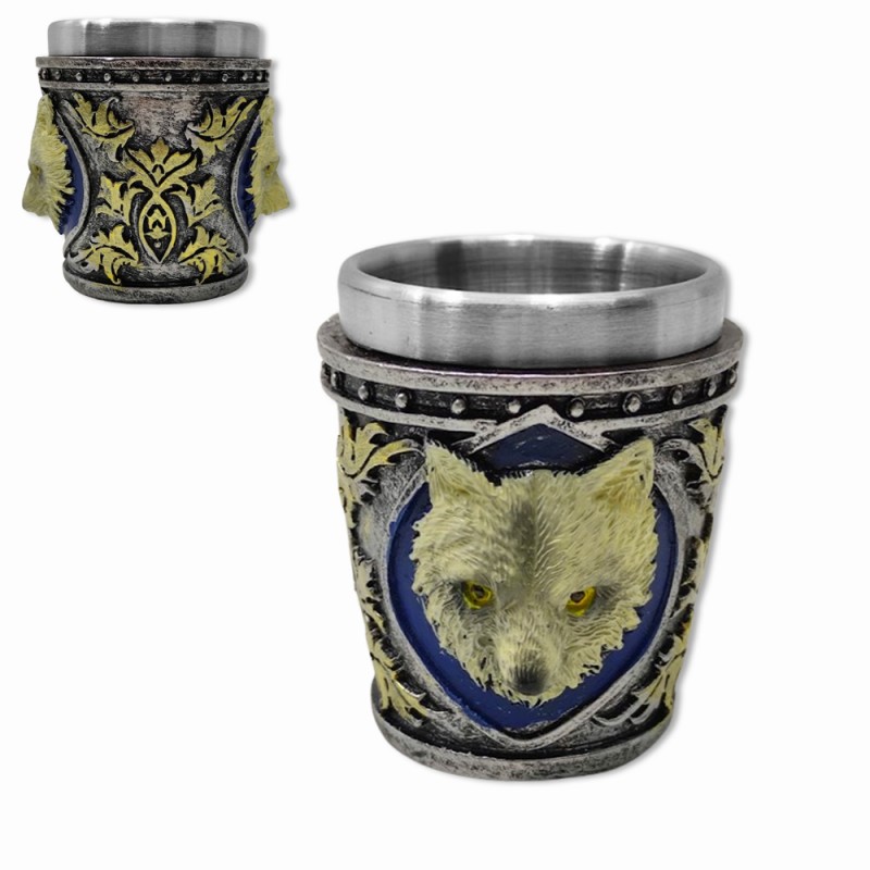 COPO SHOT MEDIEVAL MODELO LOBO EM RESINA 30ML REF: K16199C COPO SHOT MEDIEVAL MODELO LOBO EM RESINA 30ML REF: K16199C