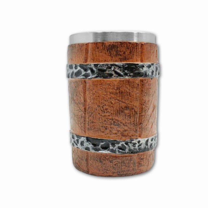 CANECA MEDIEVAL MODELO BARRIL EM RESINA E INOX 600ML REF: 1152B-G CANECA MEDIEVAL MODELO BARRIL EM RESINA E INOX 600ML REF: 1152B-G
