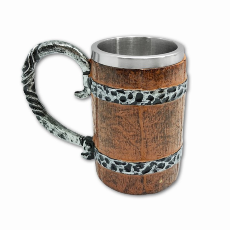 CANECA MEDIEVAL MODELO BARRIL EM RESINA E INOX 600ML REF: 1152B-G CANECA MEDIEVAL MODELO BARRIL EM RESINA E INOX 600ML REF: 1152B-G