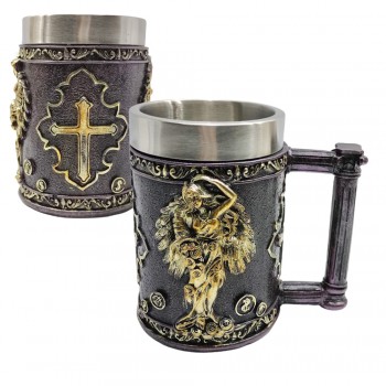 CANECA MEDIEVAL EM RESINA E METAL 600ML REF: 220046B CANECA MEDIEVAL EM RESINA E METAL 600ML REF: 220046B