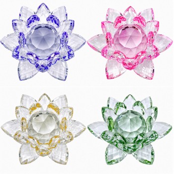 FLOR DE LÓTUS DECORATIVA EM VIDRO 18CM REF: AP7814T-80