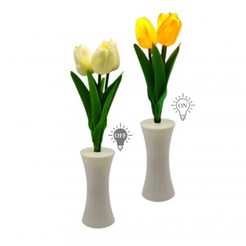 LUMINÁRIA DE MESA DECORATIVA MODELO TULIPA AMARELA REF: AP7634-F LUMINÁRIA DE MESA DECORATIVA MODELO TULIPA AMARELA REF: AP7634-F