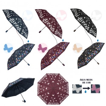 GUARDA CHUVA DOBRÁVEL MUDA DE COR MODELO BORBOLETAS REF: AP3810A GUARDA CHUVA DOBRÁVEL MUDA DE COR MODELO BORBOLETAS REF: AP3810A