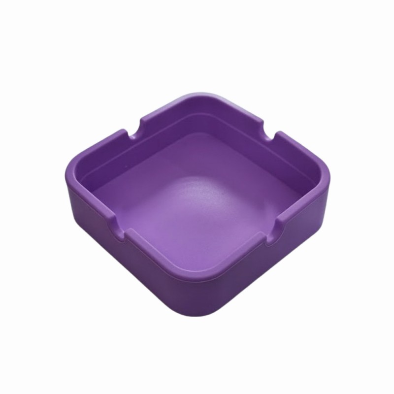 CINZEIRO DE MESA QUADRADO EM SILICONE COR ROXO REF: PPS040-D