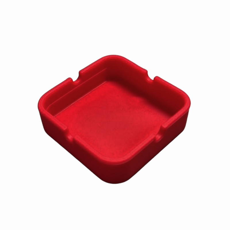 CINZEIRO DE MESA QUADRADO EM SILICONE COR VERMELHO REF: PPS040-E