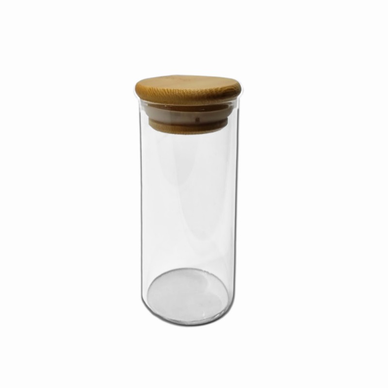 POTE DE VIDRO COM TAMPA EM BAMBU 120ML REF: APG47100 POTE DE VIDRO COM TAMPA EM BAMBU 120ML REF: APG47100