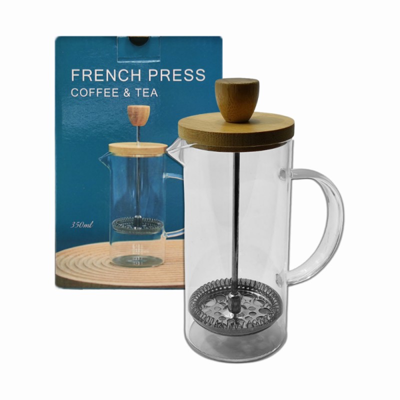CAFETEIRA PRENSA FRANCESA EM VIDRO E BAMBU 350ML REF: APXC-FB011 CAFETEIRA PRENSA FRANCESA EM VIDRO E BAMBU 350ML REF: APXC-FB011