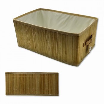 CESTA DOBRAVEL EM BAMBU FORRADO COM TECIDO REF: AP16925-4 CESTA DOBRAVEL EM BAMBU FORRADO COM TECIDO REF: AP16925-4