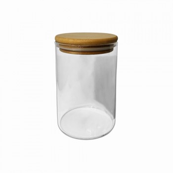 POTE DE VIDRO COM TAMPA EM BAMBU 350ML REF: APP8510 POTE DE VIDRO COM TAMPA EM BAMBU 350ML REF: APP8510