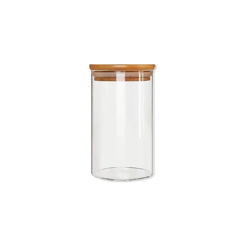 POTE DE VIDRO COM TAMPA EM BAMBU 750ML REF: APP1012