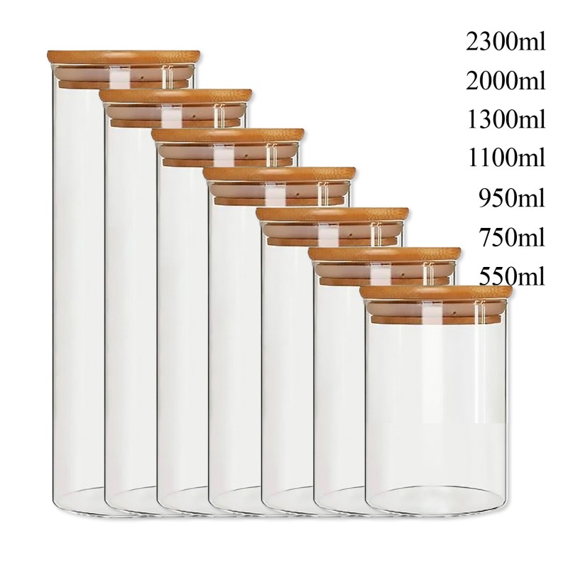 POTE DE VIDRO COM TAMPA EM BAMBU 750ML REF: APP1012