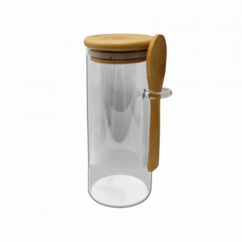 POTE DE VIDRO COM TAMPA EM BAMBU 450ML REF: APPS6515 POTE DE VIDRO COM TAMPA EM BAMBU 450ML REF: APPS6515