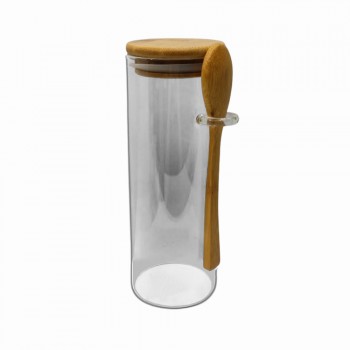 POTE DE VIDRO COM TAMPA EM BAMBU 550ML REF: APPS6518 POTE DE VIDRO COM TAMPA EM BAMBU 550ML REF: APPS6518