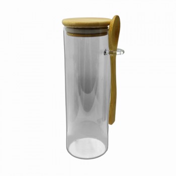 POTE DE VIDRO COM TAMPA EM BAMBU 650ML REF: APPS6520 POTE DE VIDRO COM TAMPA EM BAMBU 650ML REF: APPS6520