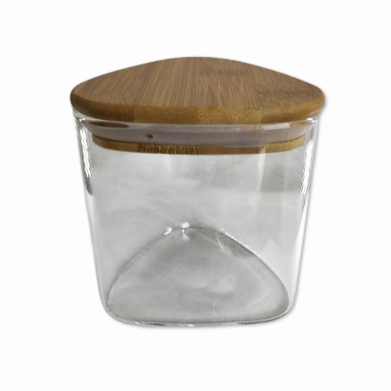 POTE DE VIDRO COM TAMPA EM BAMBU 800ML REF: AP357 POTE DE VIDRO COM TAMPA EM BAMBU 800ML REF: AP357