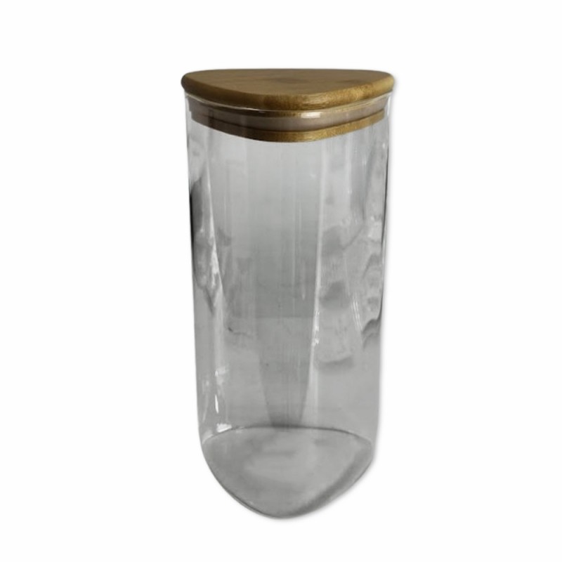 POTE DE VIDRO COM TAMPA EM BAMBU 1600ML REF: AP359