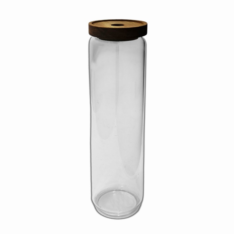 POTE DE VIDRO COM TAMPA EM BAMBU 1.550ML REF: APW930 POTE DE VIDRO COM TAMPA EM BAMBU 1.550ML REF: APW930