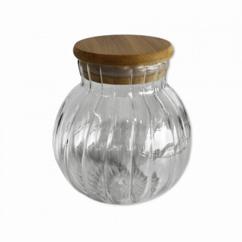 POTE DE VIDRO COM TAMPA EM BAMBU 600ML REF: APM7595 POTE DE VIDRO COM TAMPA EM BAMBU 600ML REF: APM7595