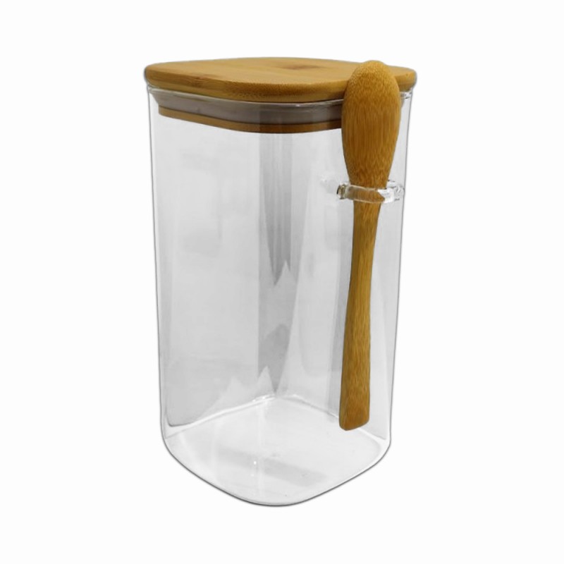 POTE DE VIDRO COM TAMPA EM BAMBU 1300ML REF: APSQ200 POTE DE VIDRO COM TAMPA EM BAMBU 1300ML REF: APSQ200