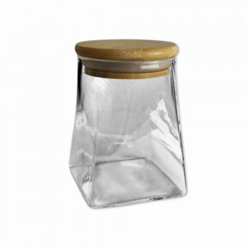 POTE DE VIDRO COM TAMPA EM BAMBU 300ML REF: APSF01 POTE DE VIDRO COM TAMPA EM BAMBU 300ML REF: APSF01
