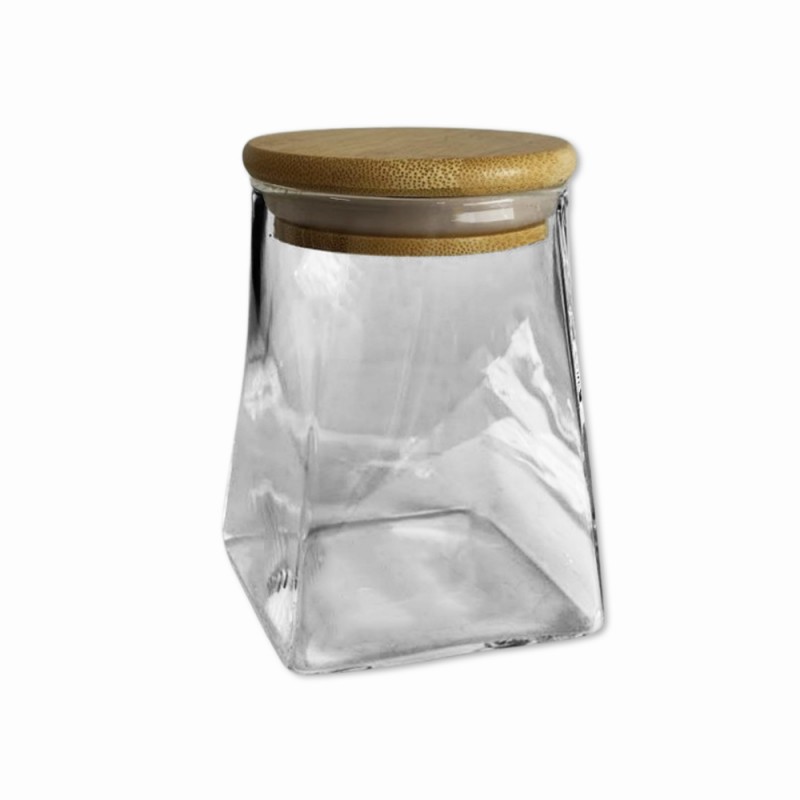 POTE DE VIDRO COM TAMPA EM BAMBU 300ML REF: APSF01 POTE DE VIDRO COM TAMPA EM BAMBU 300ML REF: APSF01