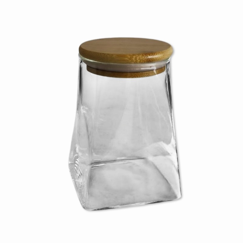 POTE DE VIDRO COM TAMPA EM BAMBU 380ML REF: APSF02 POTE DE VIDRO COM TAMPA EM BAMBU 380ML REF: APSF02