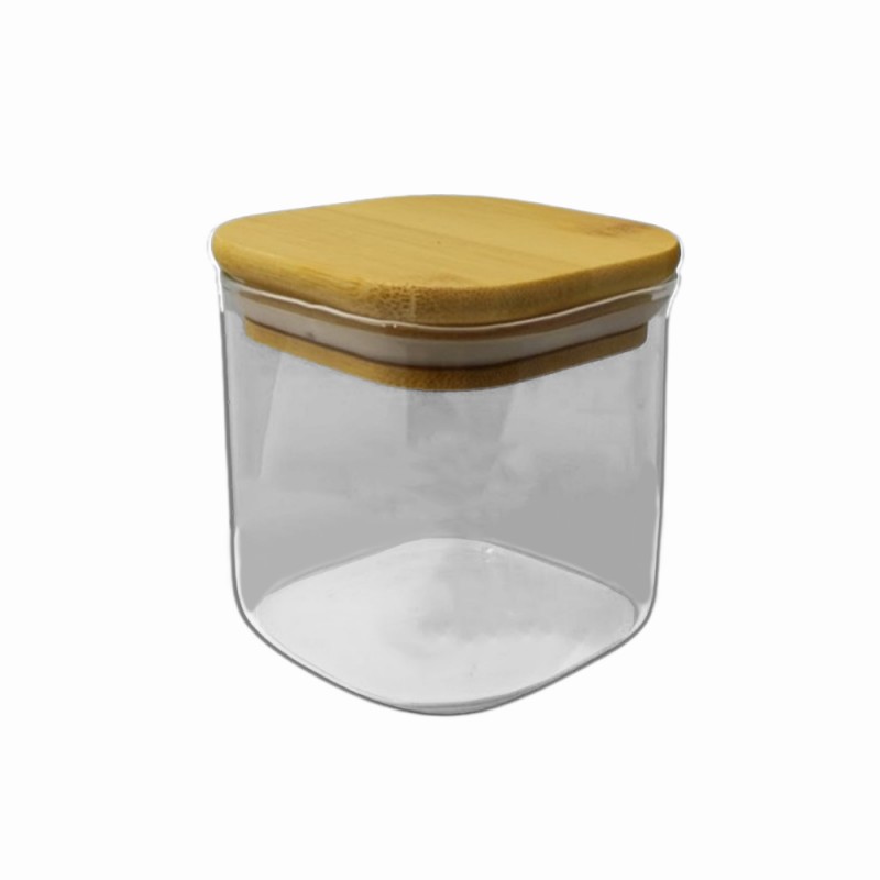 POTE DE VIDRO COM TAMPA EM BAMBU 280ML REF: APF88 POTE DE VIDRO COM TAMPA EM BAMBU 280ML REF: APF88