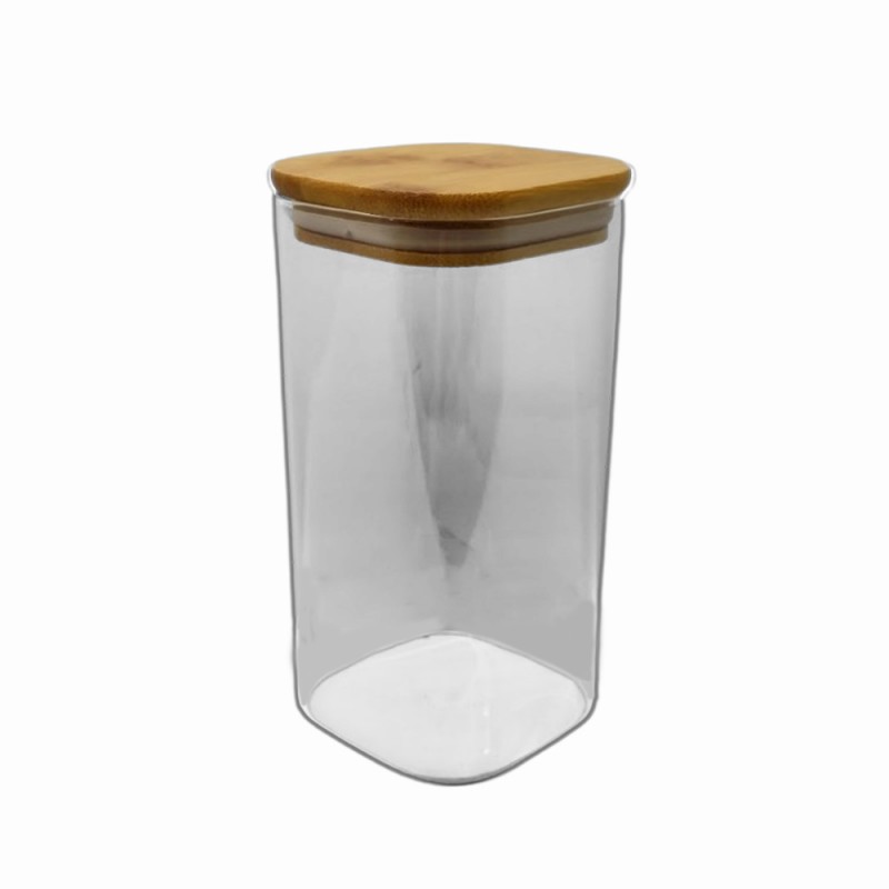 POTE DE VIDRO COM TAMPA EM BAMBU 800ML REF: APF815 POTE DE VIDRO COM TAMPA EM BAMBU 800ML REF: APF815