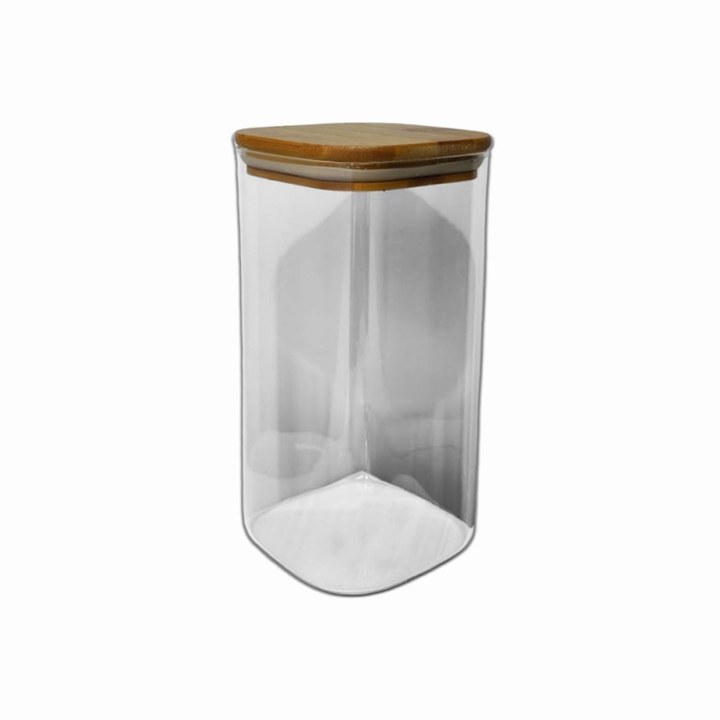 POTE DE VIDRO COM TAMPA EM BAMBU 1300ML REF: APF10180 POTE DE VIDRO COM TAMPA EM BAMBU 1300ML REF: APF10180