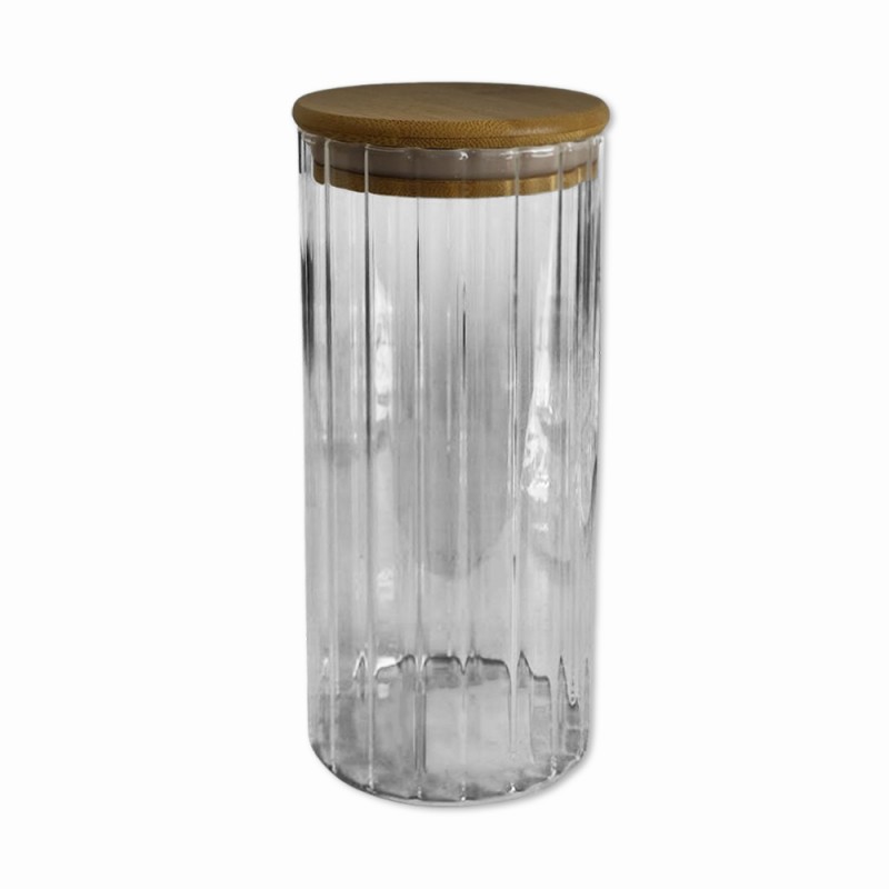 POTE DE VIDRO COM TAMPA EM BAMBU 950ML REF: APS818 POTE DE VIDRO COM TAMPA EM BAMBU 950ML REF: APS818