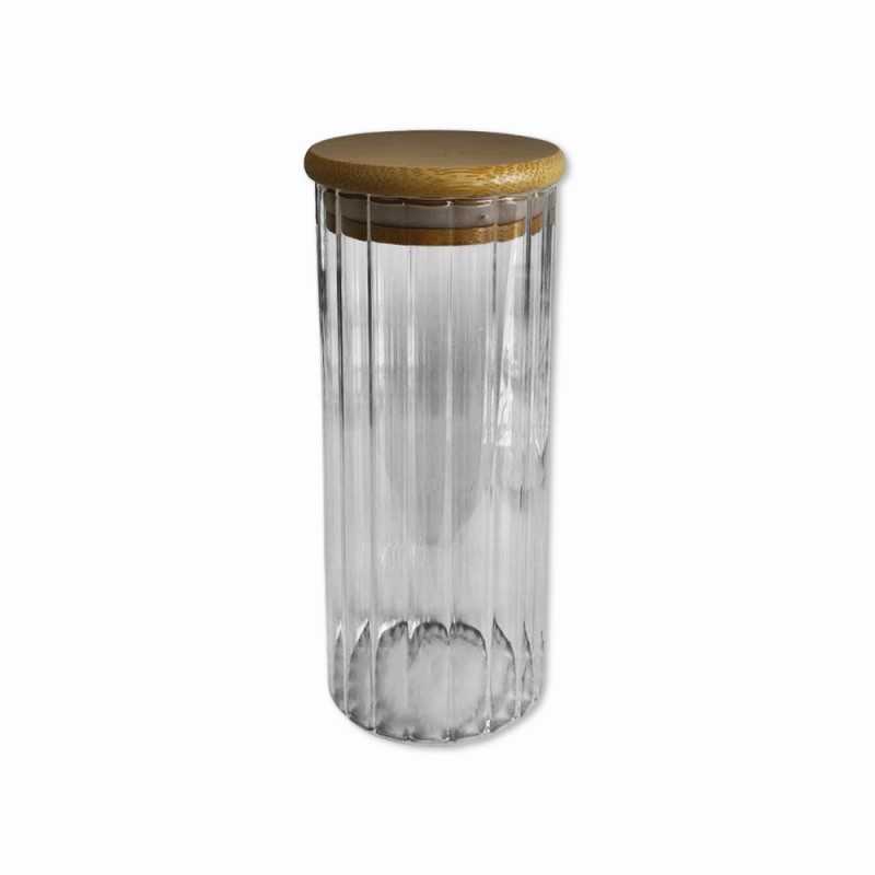 POTE DE VIDRO COM TAMPA EM BAMBU 450ML REF: APR6515 POTE DE VIDRO COM TAMPA EM BAMBU 450ML REF: APR6515
