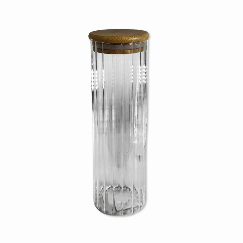 POTE DE VIDRO COM TAMPA EM BAMBU 650ML REF: APR6520 POTE DE VIDRO COM TAMPA EM BAMBU 650ML REF: APR6520