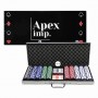 JOGO POKER EM MALETA DE ALUMÍNIO 500 FICHAS E 2 BARALHOS REF: APYYPS104