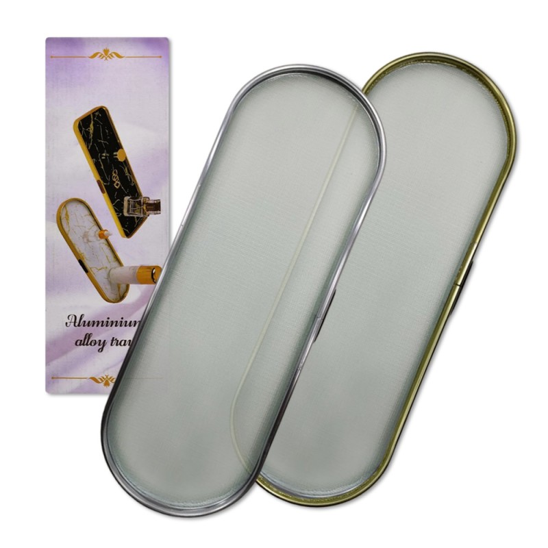 BANDEJA DECORATIVA EM VIDRO COM BORDAS METALIZADA REF: AP6882-72 BANDEJA DECORATIVA EM VIDRO COM BORDAS METALIZADA REF: AP6882-72