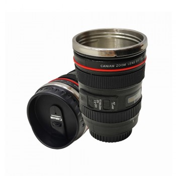 COPO MODELO LENTE DE CAMERA EM INOX E PLÁSTICO 350ML REF: AP7274-3