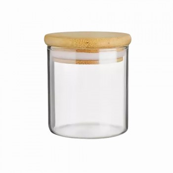 POTE DE VIDRO COM TAMPA EM BAMBU 195ML REF: APP6080 POTE DE VIDRO COM TAMPA EM BAMBU 195ML REF: APP6080