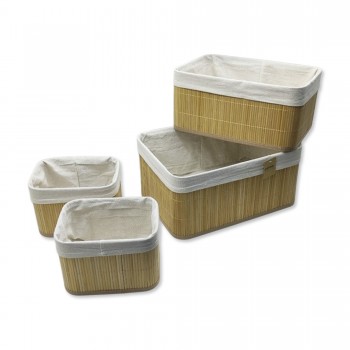 KIT 4 CESTOS ORGANIZADORES EM BAMBU REF: APRM2310048 KIT 4 CESTOS ORGANIZADORES EM BAMBU REF: APRM2310048