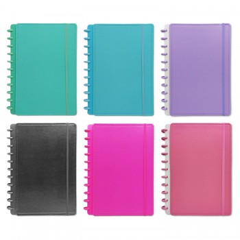 CADERNO A4 DE DISCO COM CAPA DE COURO SINTÉTICO E 80 FOLHAS REF: AP21583-A4