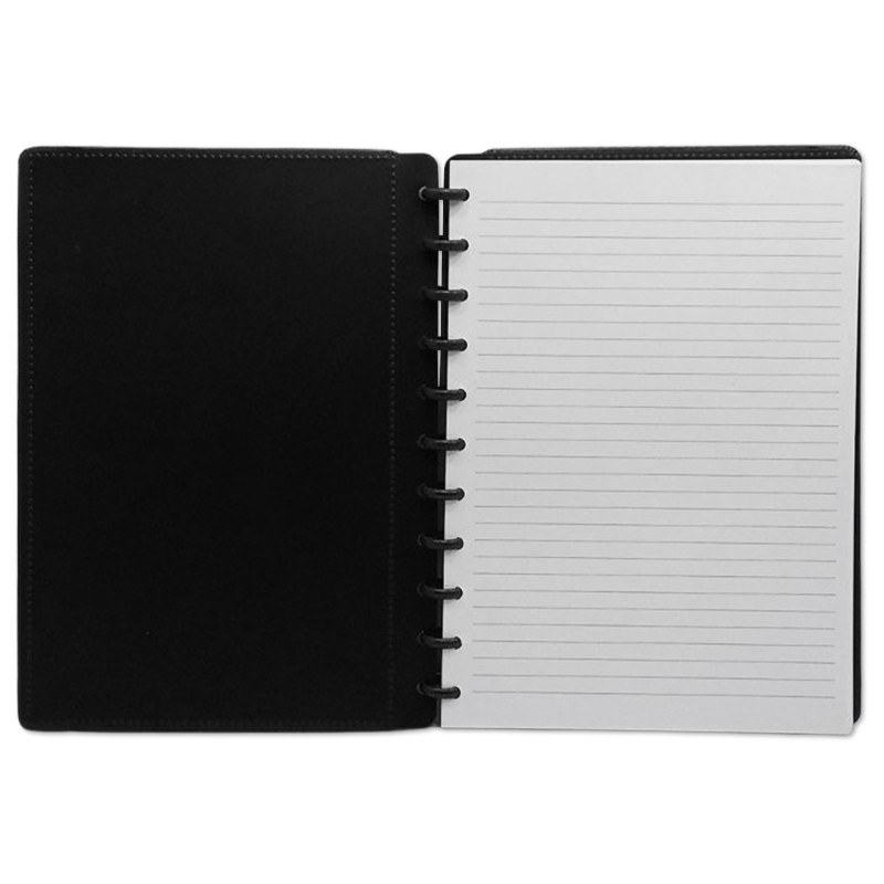 CADERNO A4 DE DISCO COM CAPA DE COURO SINTÉTICO E 80 FOLHAS REF: AP21583-A4
