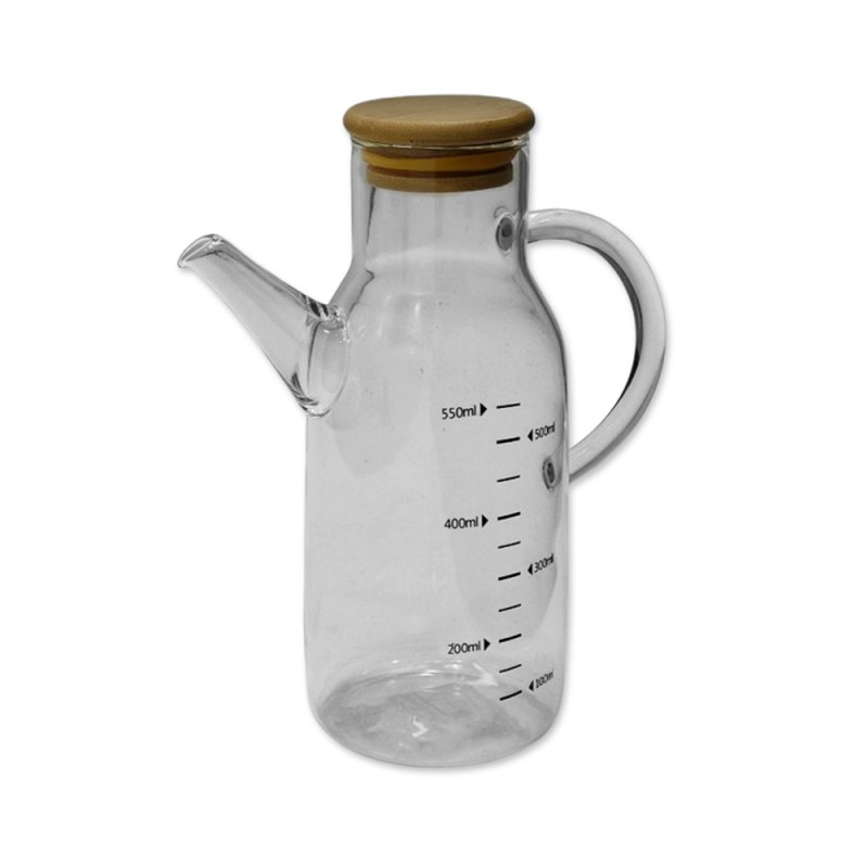 GARRAFA GRADUADA DE VIDRO COM TAMPA EM BAMBU 550ML REF: APYH25-55 GARRAFA GRADUADA DE VIDRO COM TAMPA EM BAMBU 550ML REF: APYH25-55