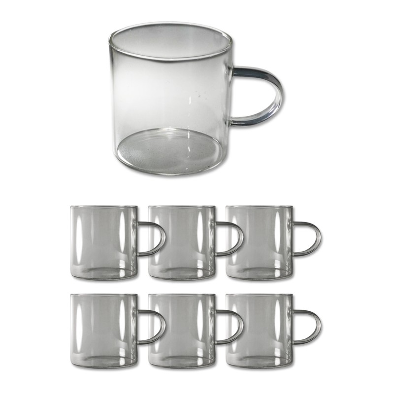 KIT COM 6 MINI CANECAS DE VIDRO 80ML REF: AP89-80ML KIT COM 6 MINI CANECAS DE VIDRO 80ML REF: AP89-80ML