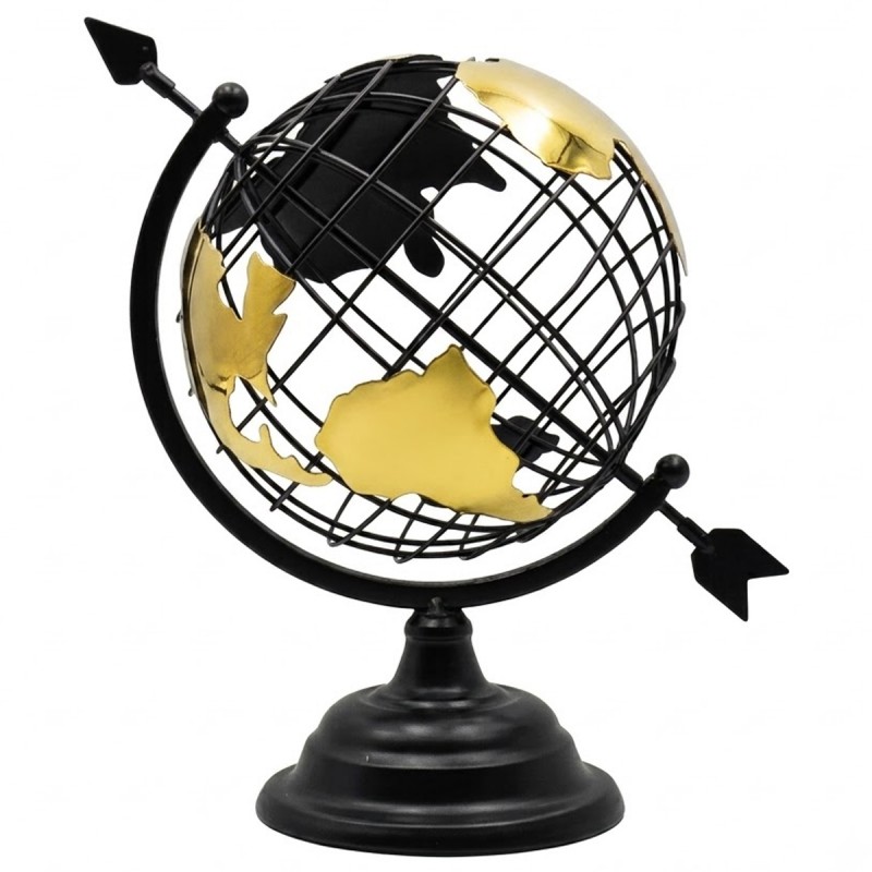 ENFEITE DECORATIVO DE MESA MODELO GLOBO TERRESTRE DE METAL REF: APBY7140BK-G ENFEITE DECORATIVO DE MESA MODELO GLOBO TERRESTRE DE METAL REF: APBY7140BK-G