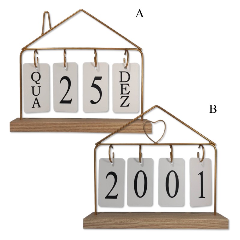 CALENDÁRIO DECORATIVO DE MESA EM MADEIRA COM ARGOLAS REF: APRL005GD CALENDÁRIO DECORATIVO DE MESA EM MADEIRA COM ARGOLAS REF: APRL005GD