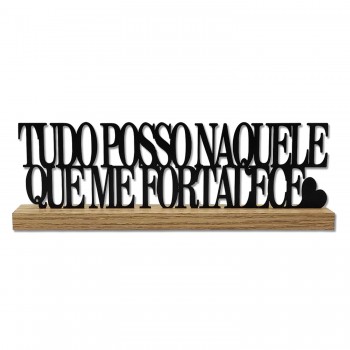 PLACA DECORATIVA DE MESA EM MADEIRA E METAL REF: APRL009 PLACA DECORATIVA DE MESA EM MADEIRA E METAL REF: APRL009