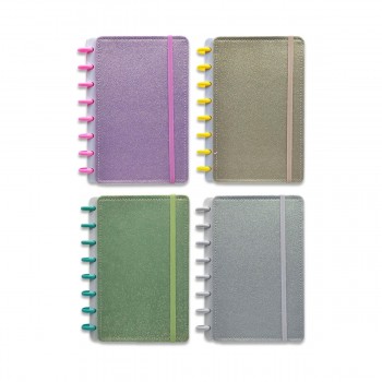 CADERNO A5 DE DISCO PARA ANOTAÇOES COM GLITTER 80 FOLHAS EM PLÁSTICO REF: AP8313-A5 CADERNO A5 DE DISCO PARA ANOTAÇOES COM GLITTER 80 FOLHAS EM PLÁSTICO REF: AP8313-A5